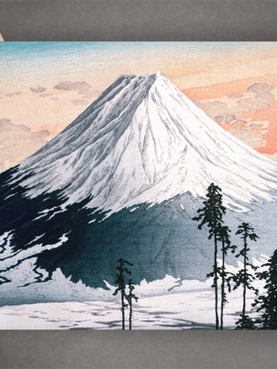 Denne plakat af Takahashi Shōtei viser Katsuyama Neighborhood i en klassisk japansk stil. De varme farver og fine detaljer skaber en autentisk atmosfære, der fremhæver områdets rolige og naturskønne karakter. Perfekt til dem, der ønsker at bringe japansk kultur og historie ind i deres hjem.