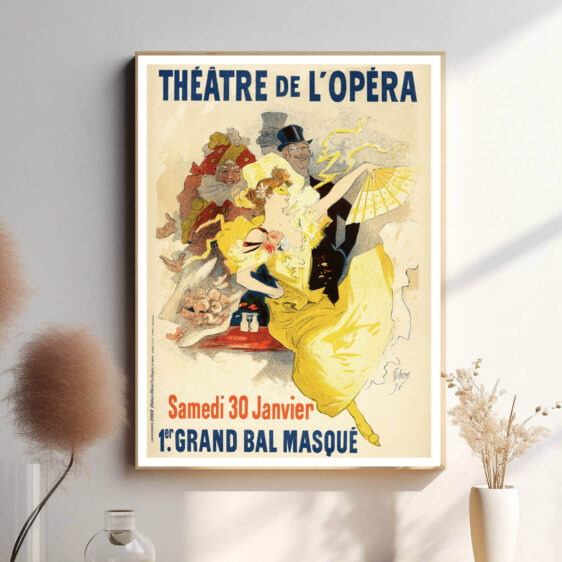 Denne plakat udstråler den luksuriøse og kunstneriske aura af Théâtre de l'Opéra, hvor musik og teater mødes i perfekt harmoni.