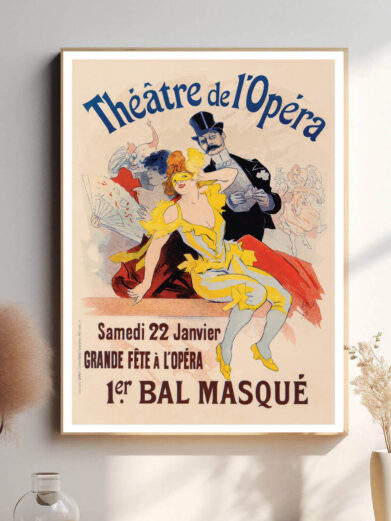 Denne plakat fremhæver den luksuriøse og imponerende atmosfære fra Théâtre de l'Opéra, hvor kunst og musik mødes i en perfekt symfoni.