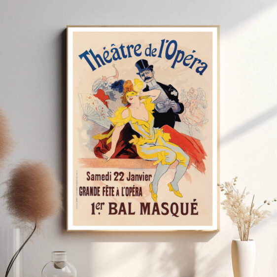 Denne plakat fremhæver den luksuriøse og imponerende atmosfære fra Théâtre de l'Opéra, hvor kunst og musik mødes i en perfekt symfoni.