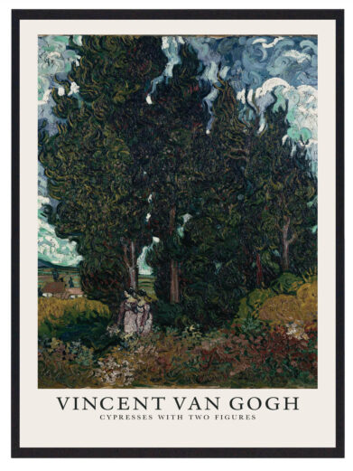 Vincent van Gogh - Cypresses with two figures