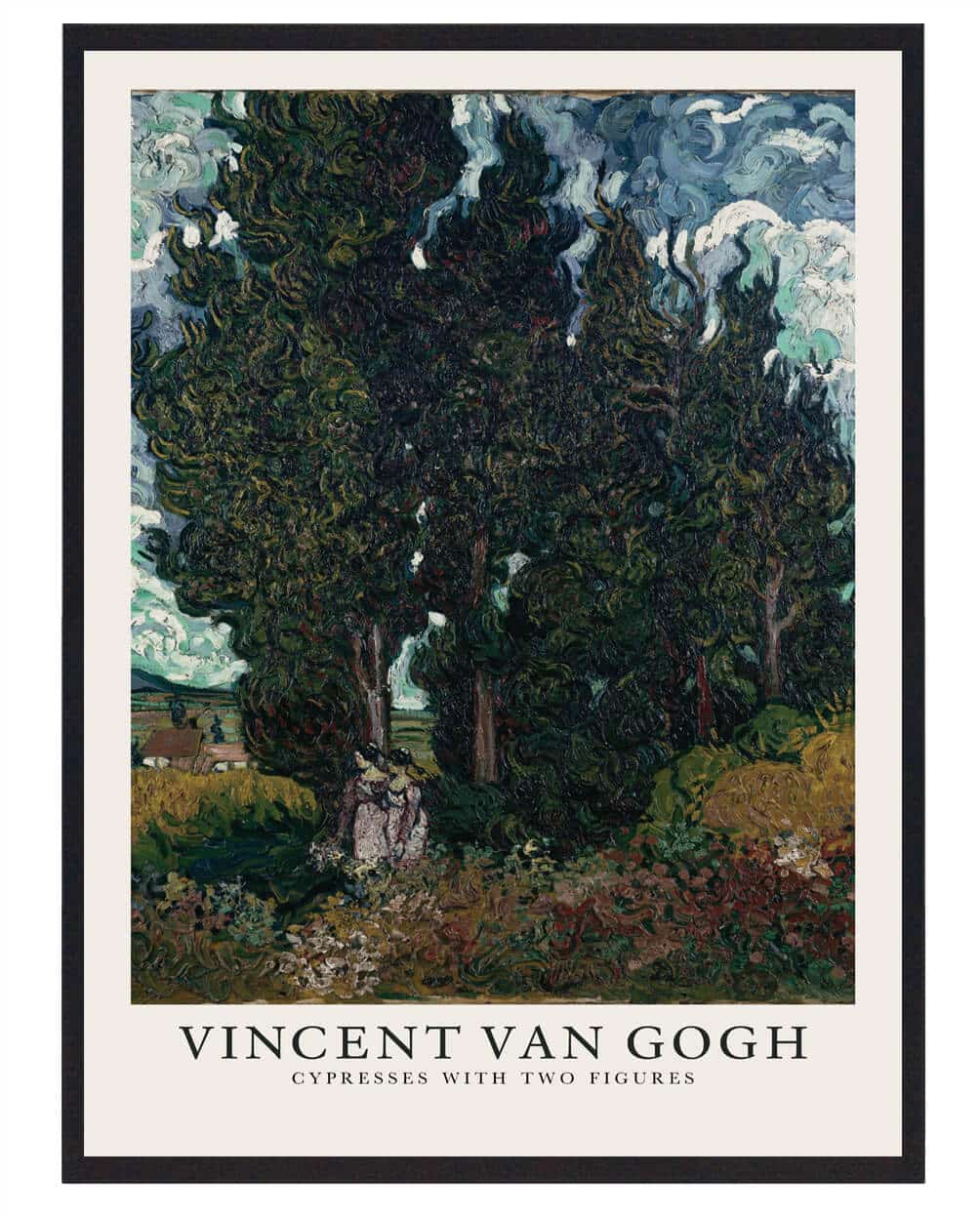 Vincent van Gogh - Cypresses with two figures