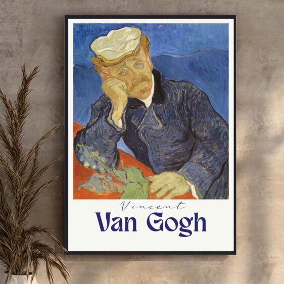 Dr. Gachet af Vincent van Gogh fanger lægen Paul Gachet i en eftertænksom og melankolsk tilstand. Den intense brug af farver og den ekspressive penselstrøg giver et indtryk af Gachet’s indre verden og reflekterer både hans intellektuelle dybde og følelsesmæssige udmattelse.