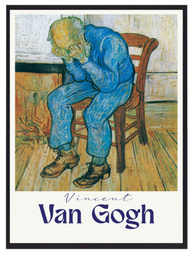 Med en minimalistisk men rørende komposition fanger Van Gogh essensen af sorg i den ældres skikkelse. Enkeltheden i motivet, sammen med den dybde af følelser, der formidles gennem penselstrøg og farver, gør dette maleri til et stærkt udtryk for livets uundgåelige kampe.