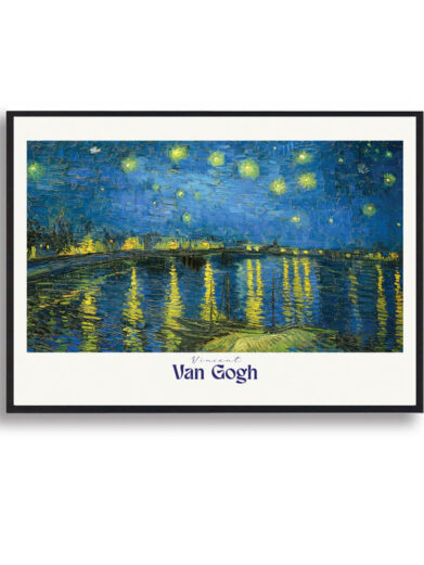 Starry Night Over the Rhône er et lyrisk og poetisk udtryk for naturens stille skønhed om natten. Van Gogh fanger øjeblikket, hvor himlen og vandet mødes, og hvor de lysende stjerner skaber en magisk stemning, der får verden til at virke tidløs og uendelig.