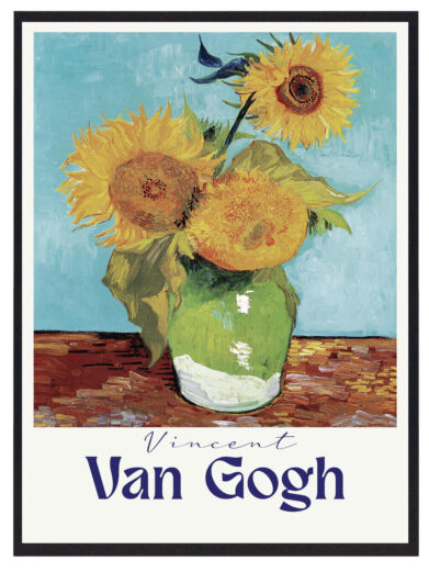 Trods de kraftige farver og penselstrøg er Sunflowers også et studie i enkelhed og balance. De store blomster, arrangeret i en vase, giver et elegant og harmonisk udtryk, hvor Van Gogh formår at skabe dybde og betydning i et tilsyneladende simpelt motiv.