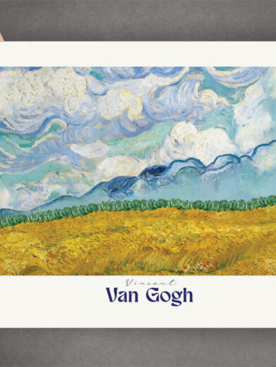 Wheat Field Landscape af Vincent van Gogh er fyldt med dynamik og liv. Van Gogh bruger de bølgende kornmarker og den intense penselføring til at skabe en følelse af bevægelse, som næsten gør landskabet levende. De kraftige penselstrøg og den gyldne farve giver en dramatisk energi til scenen.