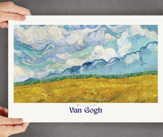 Wheat Field Landscape af Vincent van Gogh er fyldt med dynamik og liv. Van Gogh bruger de bølgende kornmarker og den intense penselføring til at skabe en følelse af bevægelse, som næsten gør landskabet levende. De kraftige penselstrøg og den gyldne farve giver en dramatisk energi til scenen.