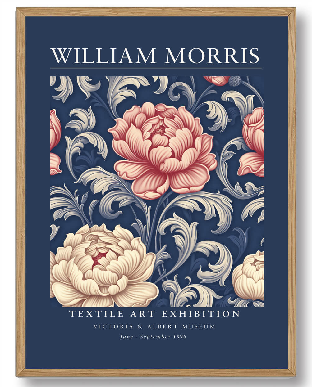 William Morris Blue Red Flower
