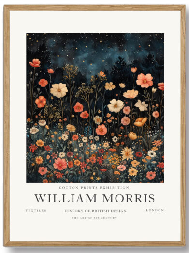 Morris’ Dark Flower design kombinerer et naturligt motiv med hans karakteristiske kunstneriske stil. De mørke blomster tilføjer en dekorativ og samtidig kunstnerisk touch til ethvert rum, hvilket gør denne plakat til et perfekt valg for dem, der ønsker at bringe et unikt og stilfuldt element ind i deres hjem.