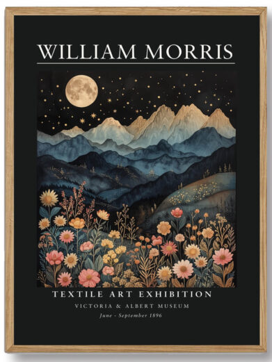 Morris’ Dark Mountain Moon design forener kunstnerisk dygtighed med naturens skønhed, og fanger et øjeblik af fred og mystik. Den er ideel for dem, der ønsker at bringe en kunstnerisk og naturlig dimension til deres hjem, samtidig med at de tilføjer et visuelt slående og æstetisk element.