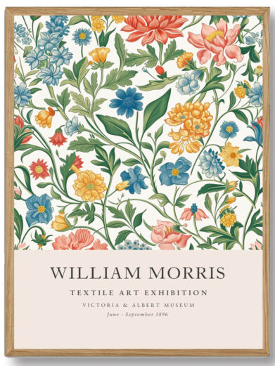 Morris' blomsterplakat kombinerer funktionel design med æstetisk finesse. Den giver et indblik i hans filosofi om at bringe naturen ind i hverdagen, hvilket gør den ideel for dem, der ønsker at skabe et stilfuldt og kulturelt rigt miljø i deres hjem.