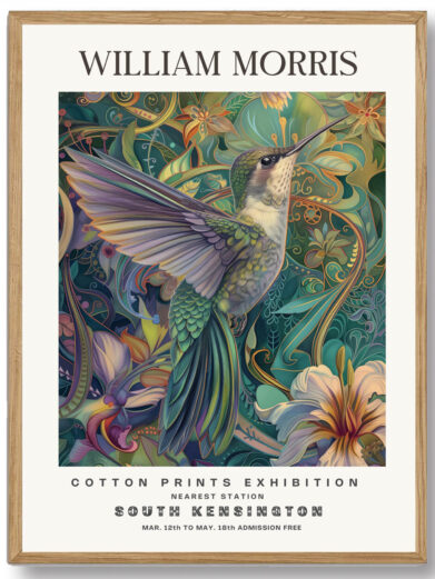 Morris’ Hummingbird design tilføjer en inspirerende og farverig dimension til ethvert hjem. Den levende fugl, fyldt med symbolik om frihed og forvandling, bringer både energi og skønhed til rummet og skaber en følelse af lethed og glæde.
