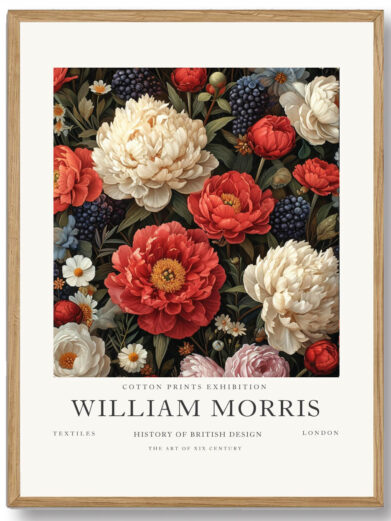 William Morris’ Red Textile Flower-plakat forener kunstnerisk finesse med et dybt kendskab til naturens skønhed. Denne plakat er ideel for dem, der ønsker at bringe et kunstnerisk og historisk element fra den victorianske æra ind i deres hjem.