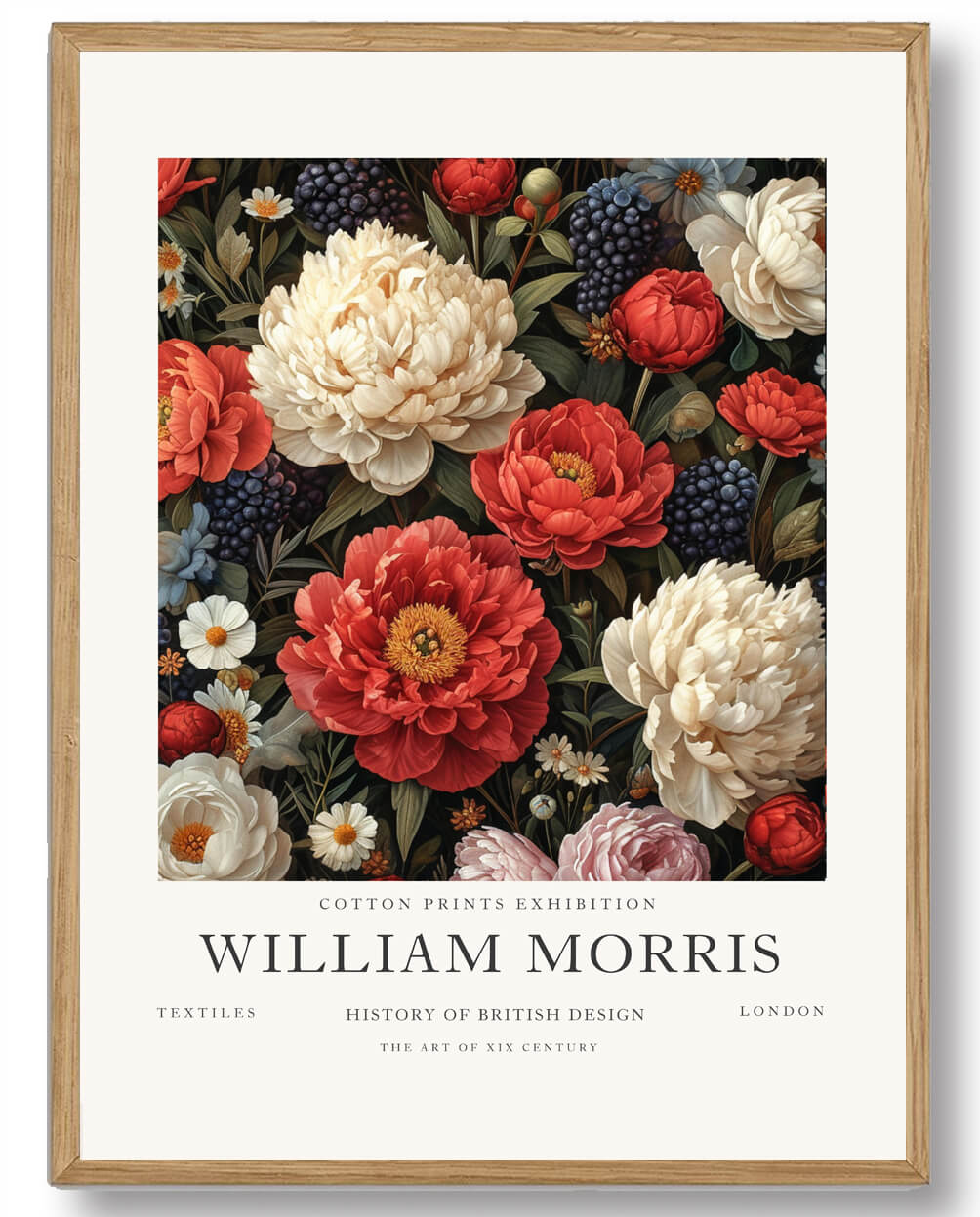 William Morris Red And White Flowers