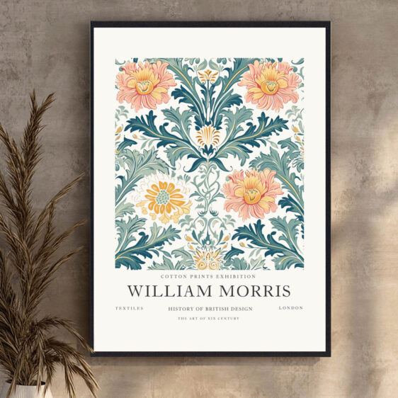 Denne plakat af William Morris viser et klassisk tekstildesign, kendetegnet ved detaljerede mønstre og naturlige farver. Hans ikoniske stil fanger essensen af victoriansk æstetik, og det intrikate mønster tilføjer en tidløs elegance til ethvert rum. Perfekt til dem, der værdsætter klassisk design og håndværk.