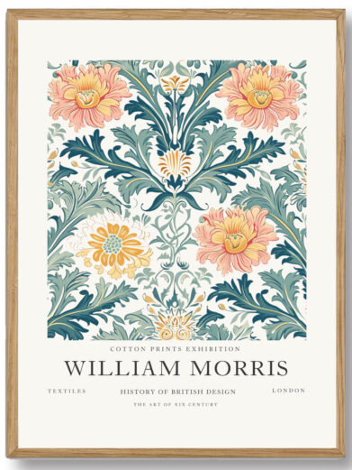 Morris’ tekstildesign forener funktionalitet med kunstnerisk udtryk og giver et indblik i hans filosofi om kunstens rolle i dagligdagen. Denne plakat er ideel for dem, der ønsker at bringe et stykke historisk og æstetisk kunst ind i deres hjem.