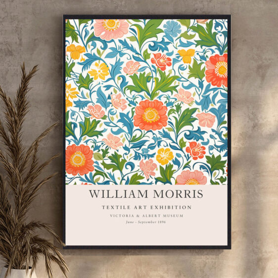 Denne plakat af William Morris fanger et smukt blomsterdesign, der udstråler både kunstnerisk finesse og tidløs skønhed. De detaljerede blomster og organiske mønstre skaber en harmonisk og sofistikeret atmosfære, der gør den ideel til at tilføje et æstetisk og dekorativt element til ethvert rum.