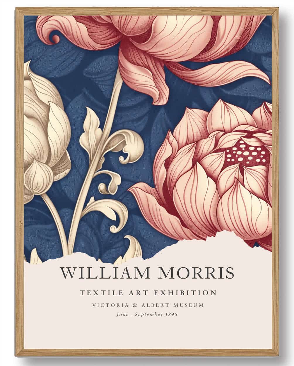 William Morris - Textile redblue flower