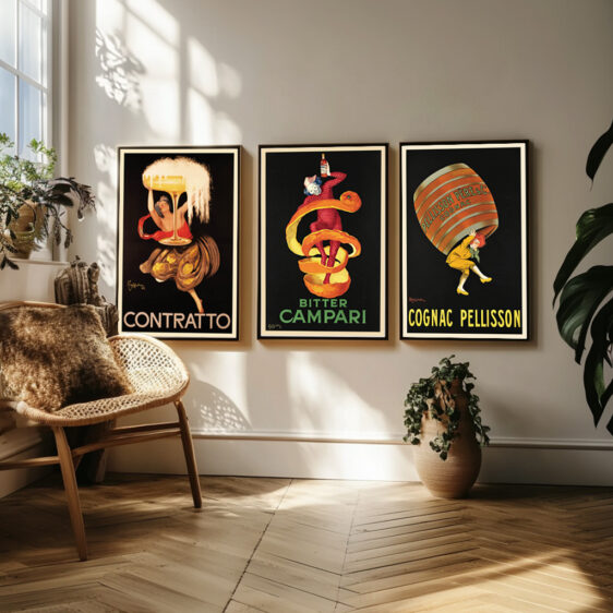 Dette plakatsæt samler tre plakater, der repræsenterer den rige franske tradition for film og teater. Hver plakat rummer elementer fra klassiske filmplakater, ofte med stærk typografi og markante grafiske elementer. De farverige og stiliserede billeder indfanger både dramatiske og humoristiske øjeblikke, hvilket afspejler det brede spektrum af den franske filmverden. Fra tragiske skildringer af kærlighedshistorier til de livlige plakater for komedier og teaterforestillinger – dette sæt er en hyldest til Frankrigs passion for filmkunst og teater.