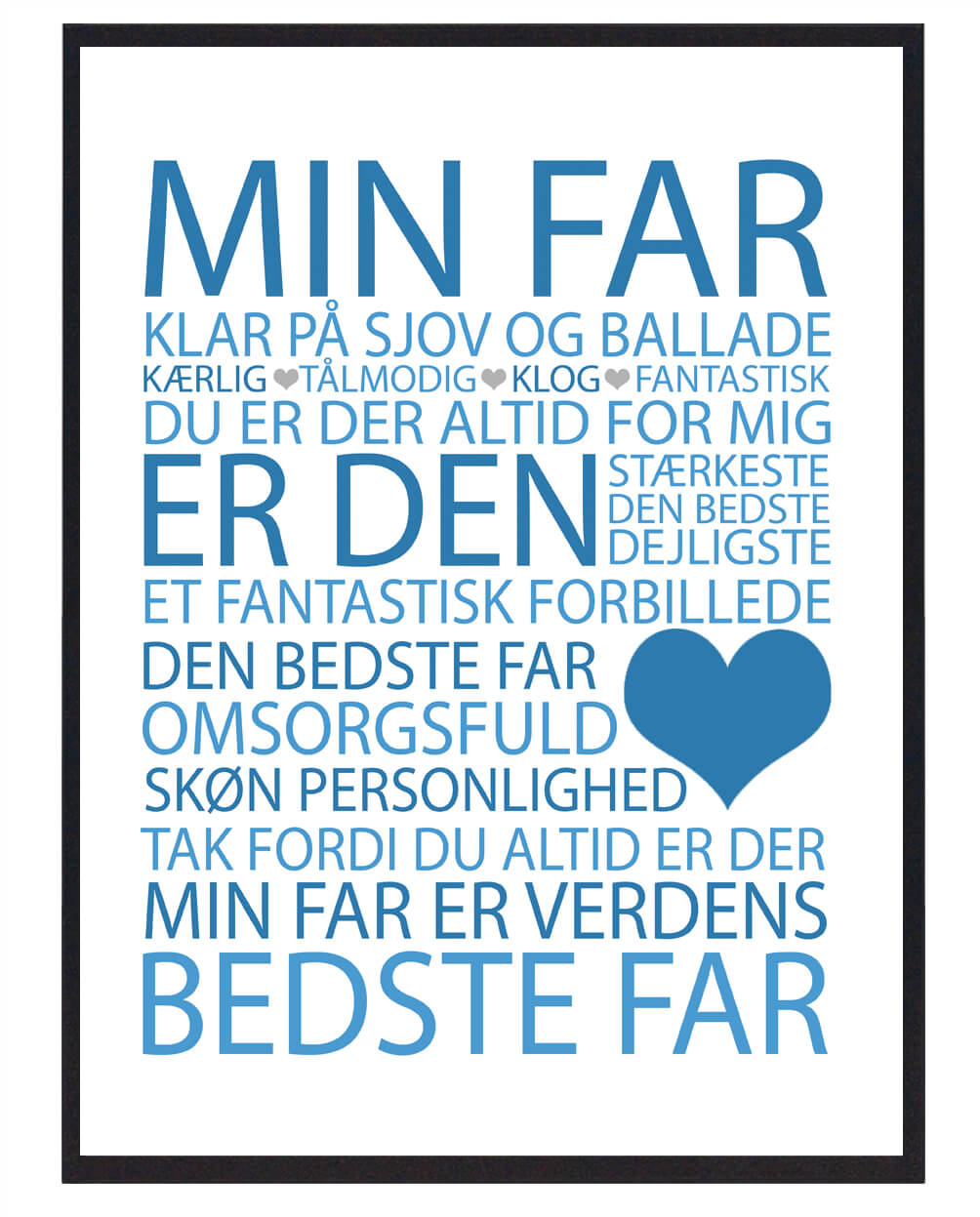 Min Far Plakat Blå