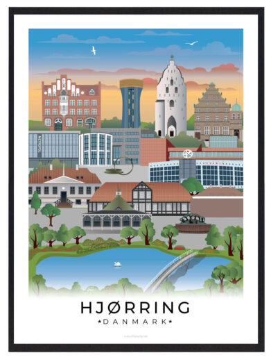 Hjørring plakat med hvid kant