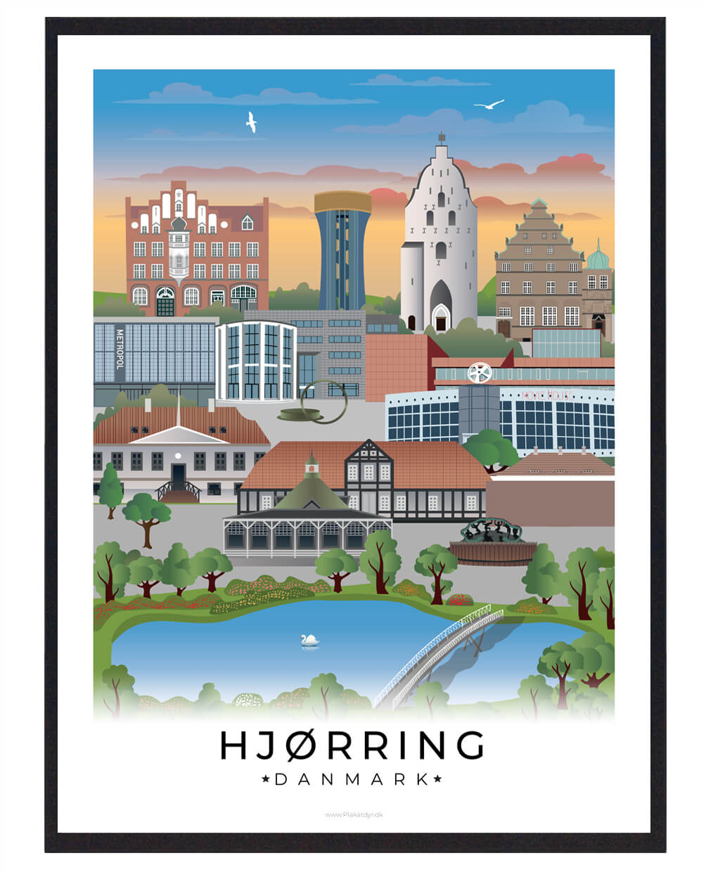 Hjørring plakat med hvid kant