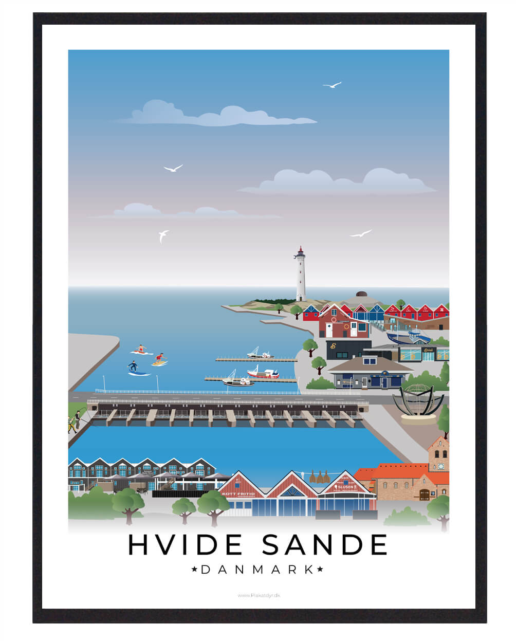 Hvide Sande Plakat Med Hvid Kant