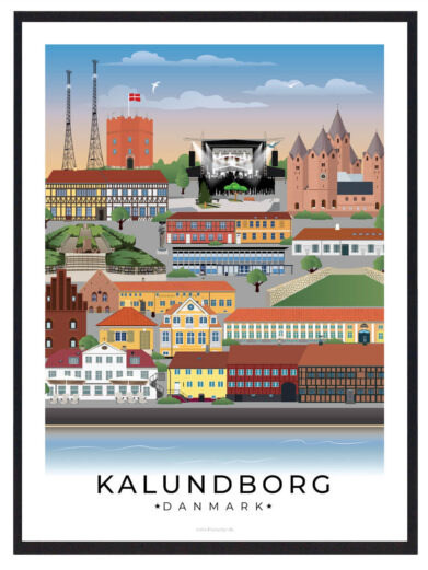 Kalundborg plakat med hvid kant