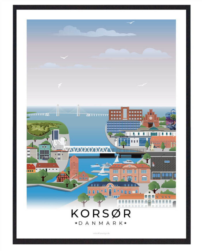 Korsør plakat med hvid kant