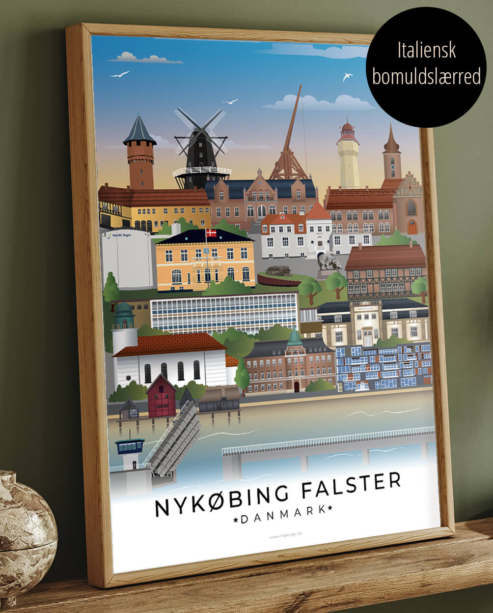 Lærredsprint Nykøbing Falster bybillede