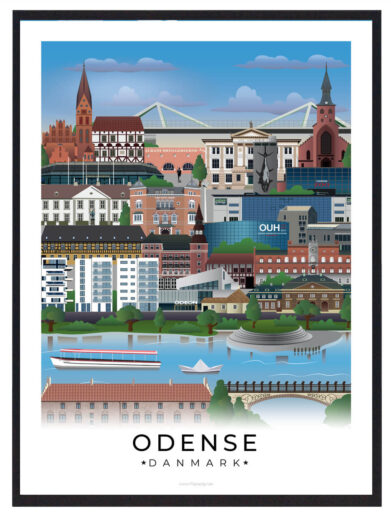 Odense plakat med hvid kant