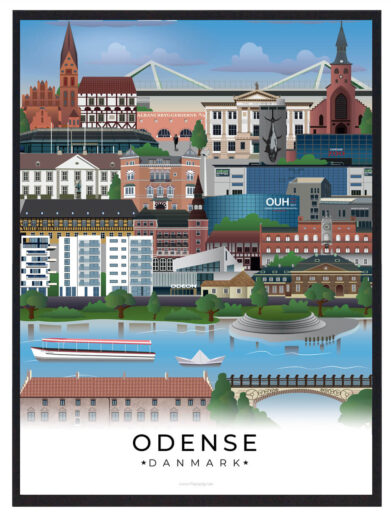 Lærredsprint Odense bybillede