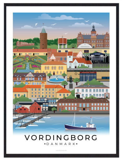 Vordingborg plakat med hvid kant