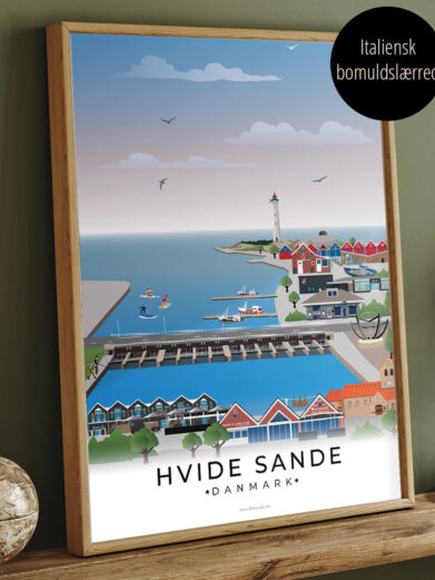 Lærredsprint Hvide Sande bybillede