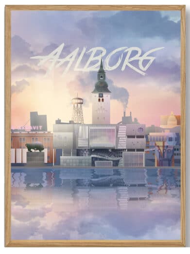 Martin Rahr's 'Ans': Silkeborg plakat med bybilleder i Midtjylland. Kunstnerisk, farverig og enestående.