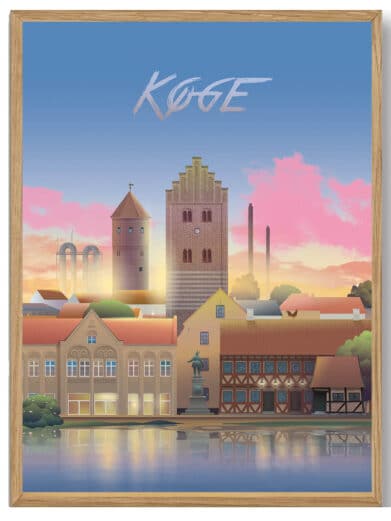Martin Rahr's 'Ans' plakat: Silkeborgs bybillede i Midtjylland. Flotte farver og detaljer. Perfekt til væggen.