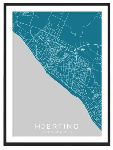 Hjerting by plakat - blå