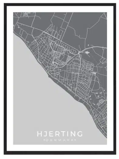 Hjerting by plakat - grå
