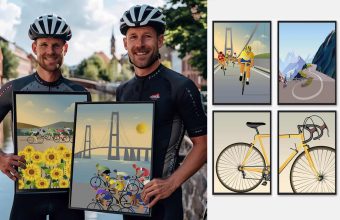 Cykel plakater til boligindretning. Mobil menu med cykelmotiver, perfekt til cykelentusiaster.